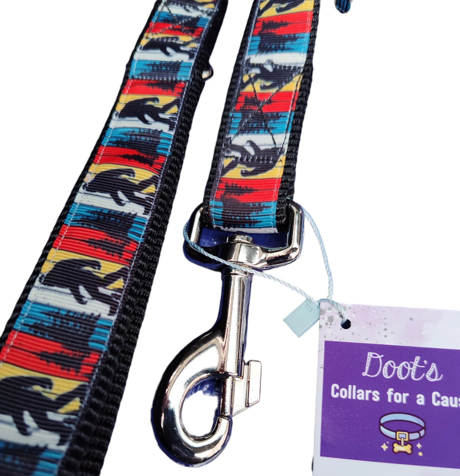 Bigfoot Sasquatch Black Nylon Dog Collar MD, LG, XL, Leash - Image 3