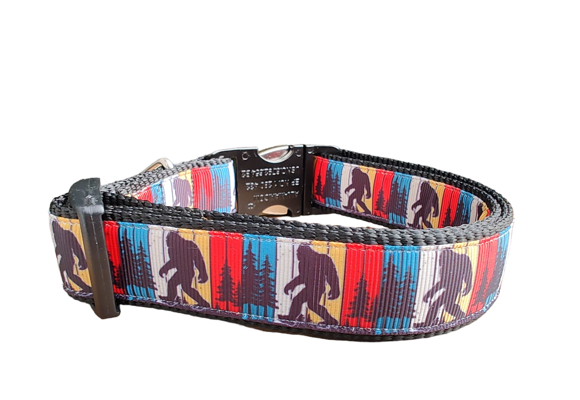 Bigfoot Sasquatch Black Nylon Dog Collar MD, LG, XL, Leash - Image 5