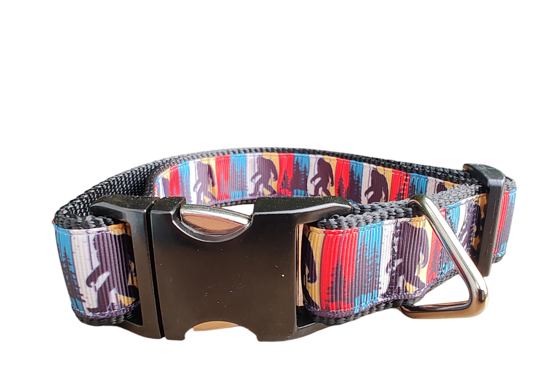 Bigfoot Sasquatch Black Nylon Dog Collar MD, LG, XL, Leash - Image 6