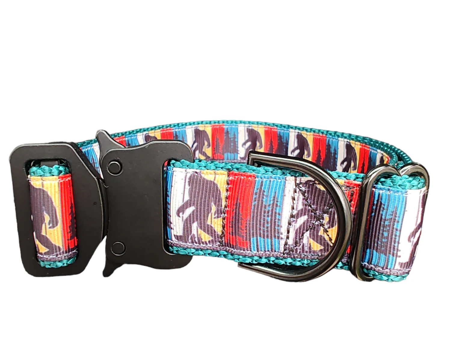 Bigfoot Sasquatch Green Nylon Dog Collar MD, LG, XL, Leash - Image 3