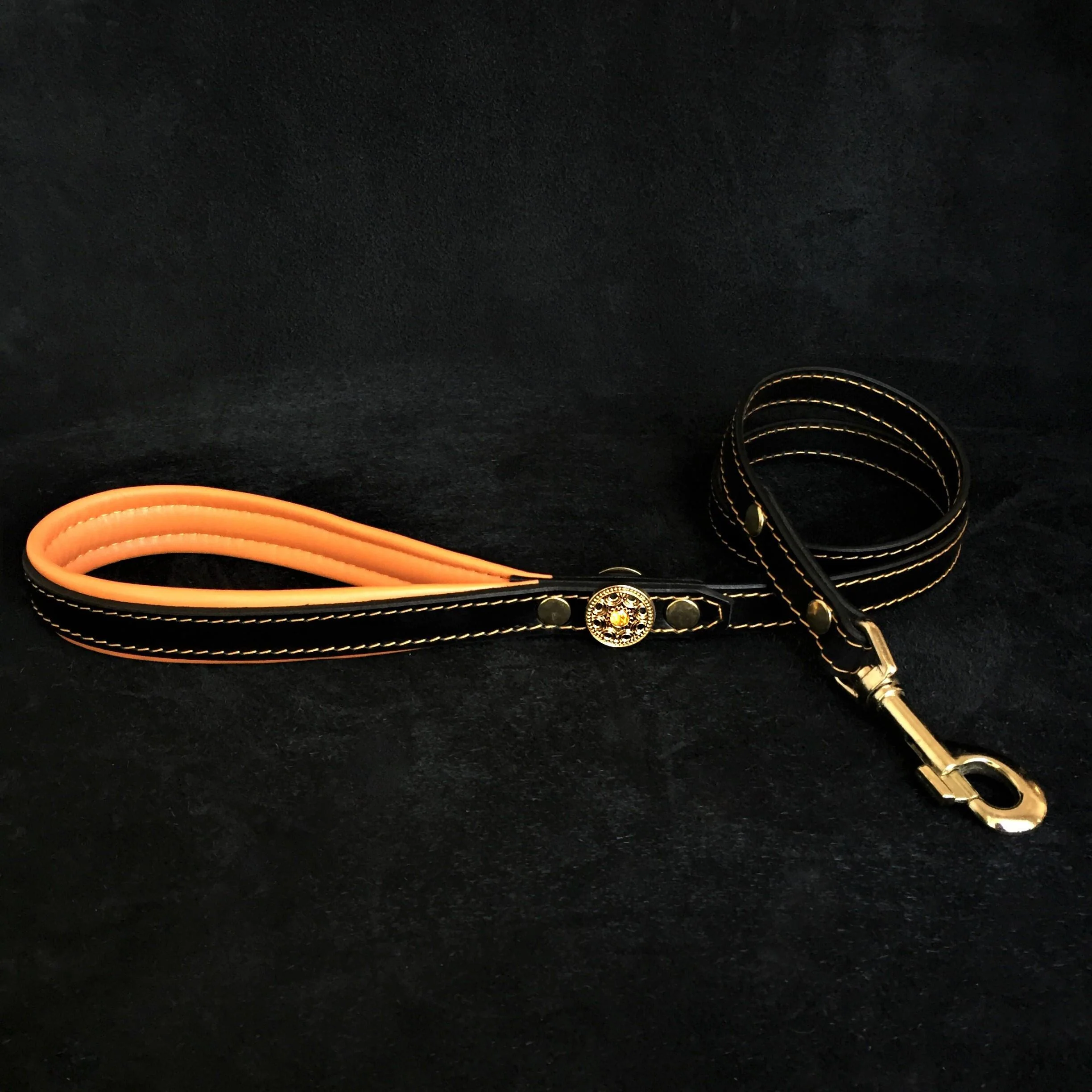 ''Bijou'' harness Black & Orange for big dogs - Image 4