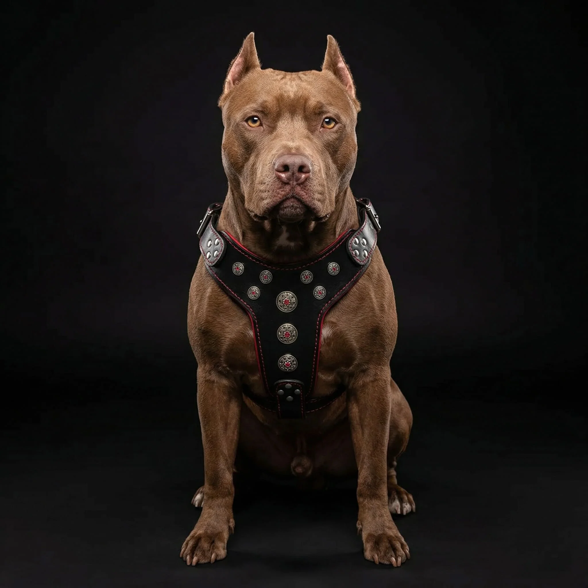 ''Bijou'' harness Black & Red for big dogs - Image 4