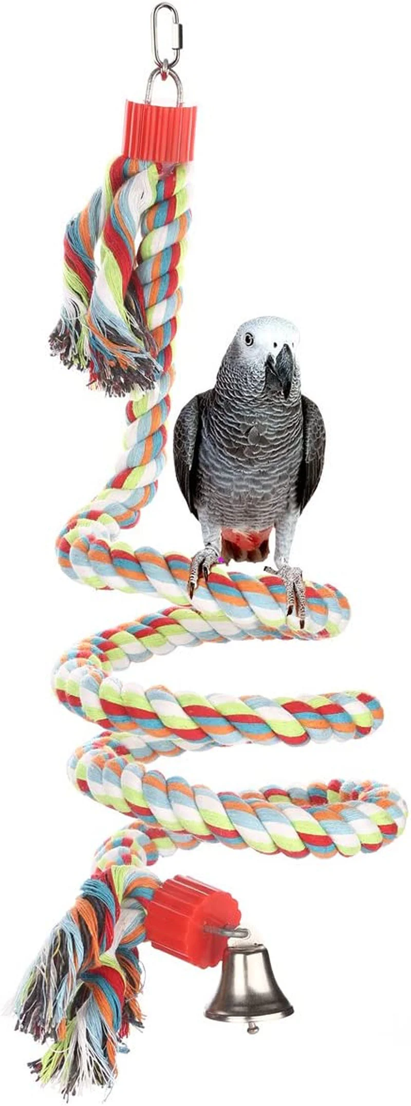 Bird Perch, Large Parrot Toys 63 Inch Climbing Rope Bungee Bird Toys - Image 2