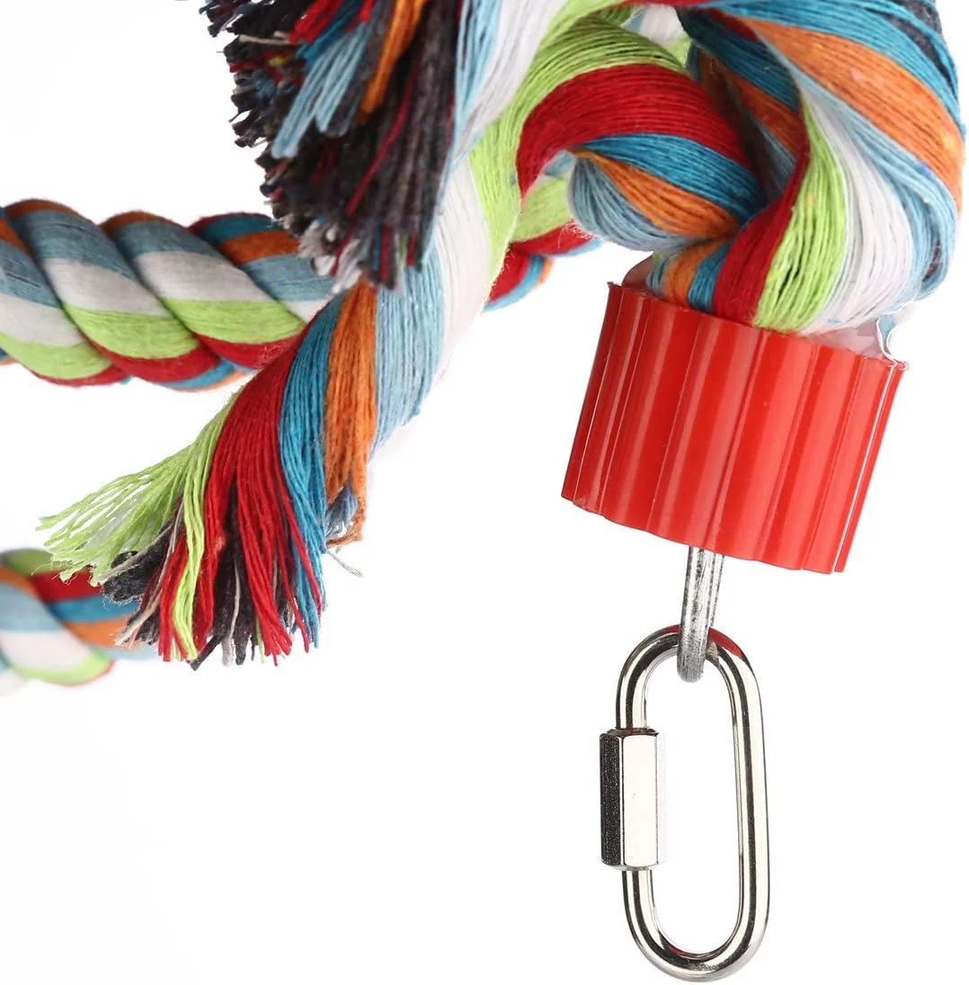 Bird Perch, Large Parrot Toys 63 Inch Climbing Rope Bungee Bird Toys - Image 3