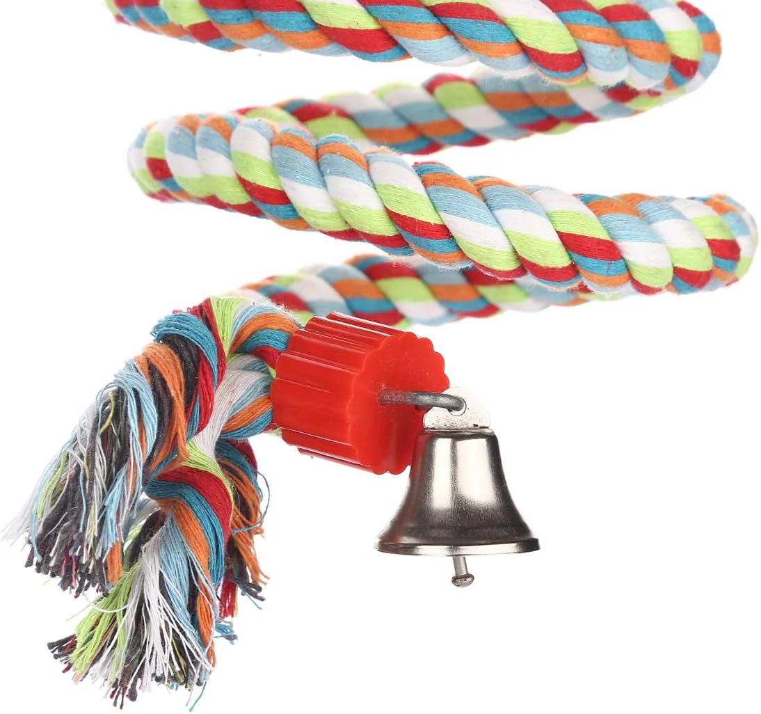 Bird Perch, Large Parrot Toys 63 Inch Climbing Rope Bungee Bird Toys - Image 4