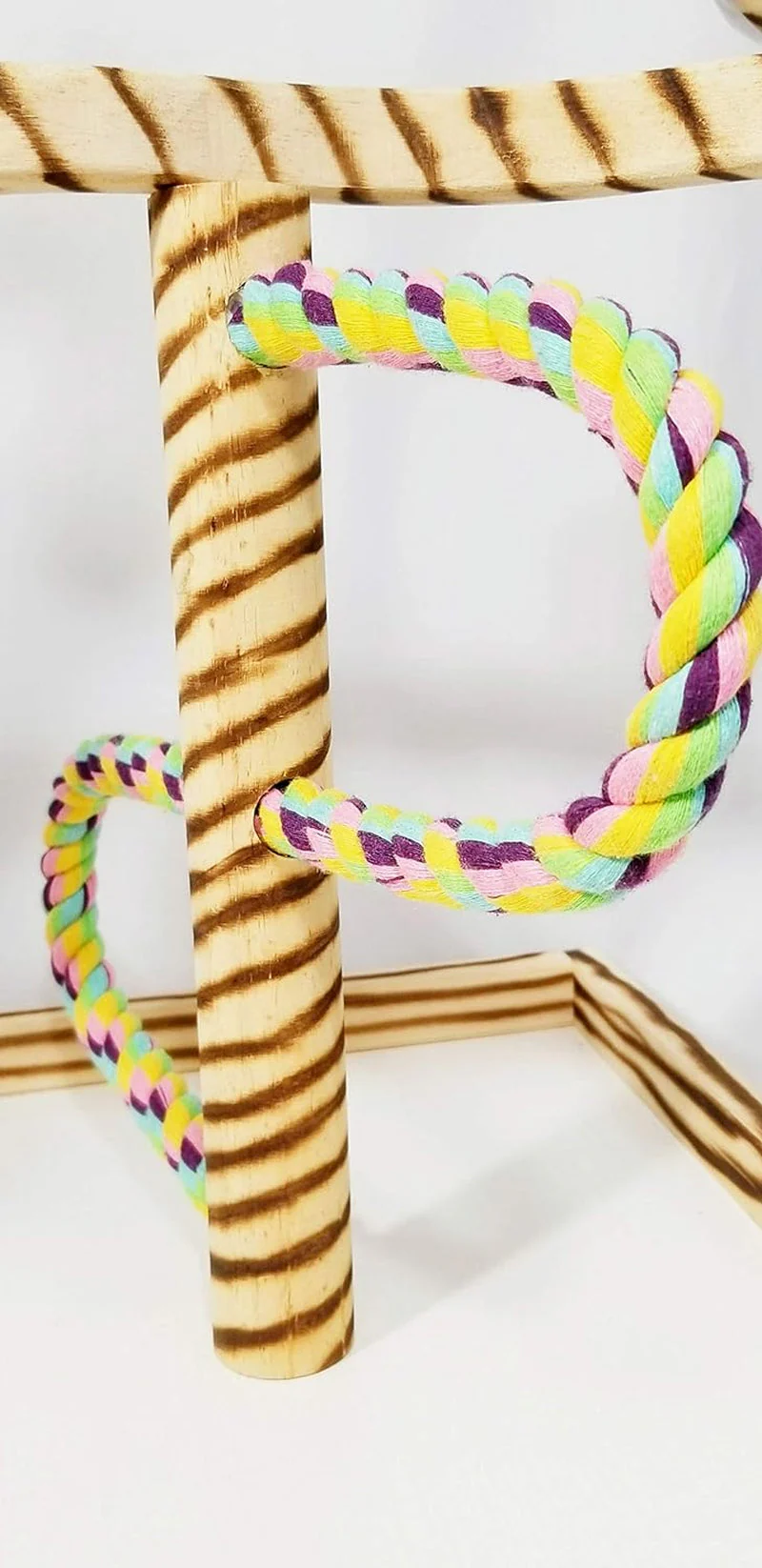 Bird Play Gym Tabletop W Cup, Toy Hanger and Toy,  Javan Tigertail Stand- Large - Image 6