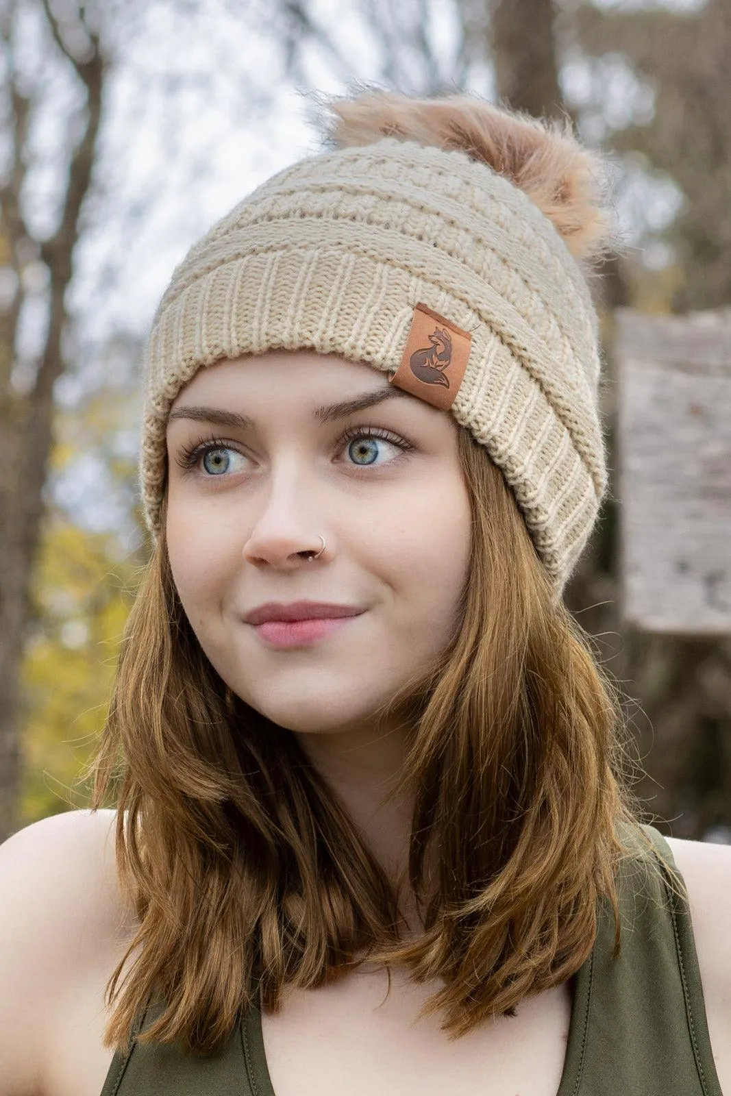 Biscotti Ribbed Knit Hat with Pom - Image 2