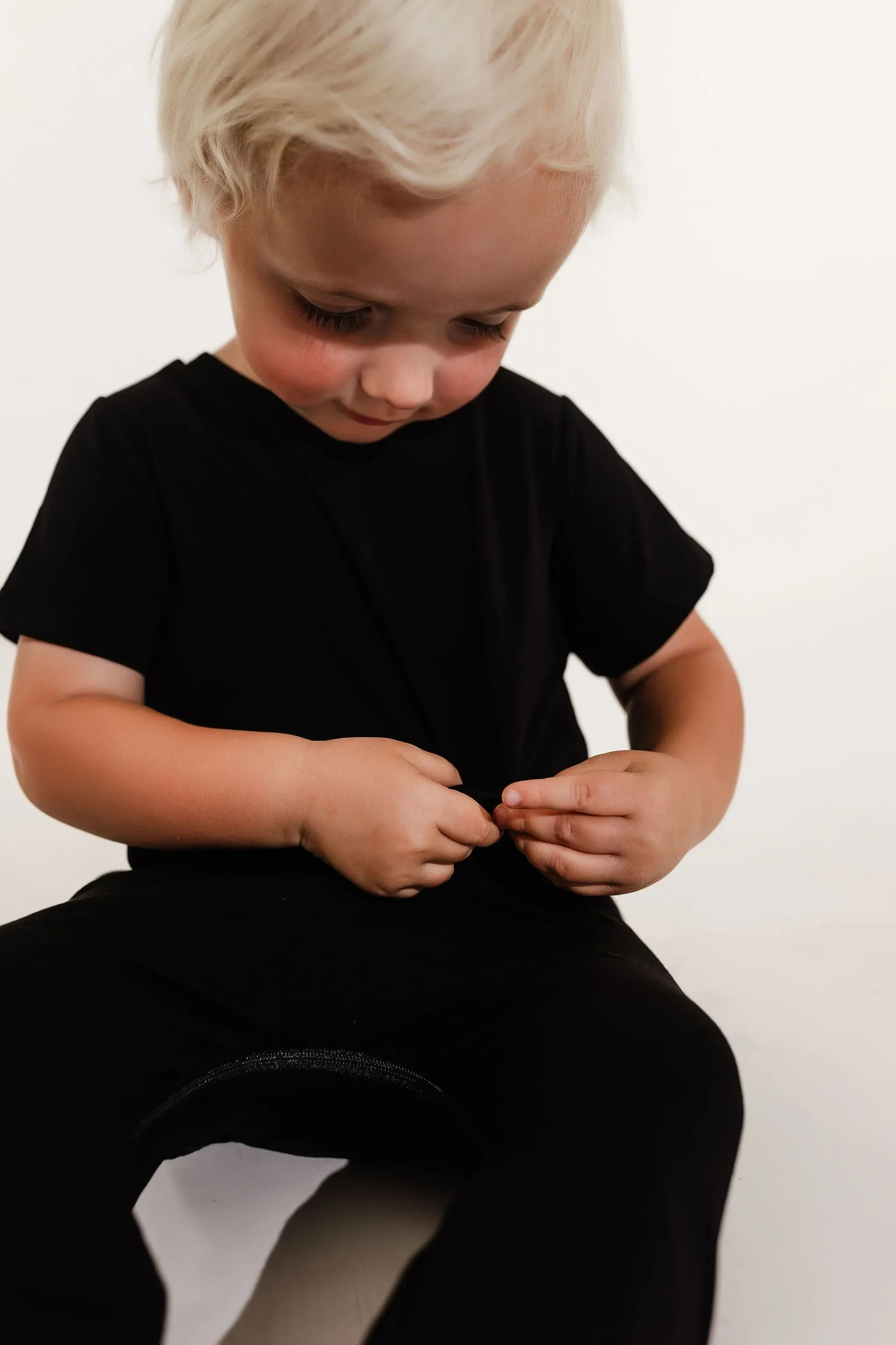Black Bamboo Lyocell Romper with G-Tube Access - Image 2