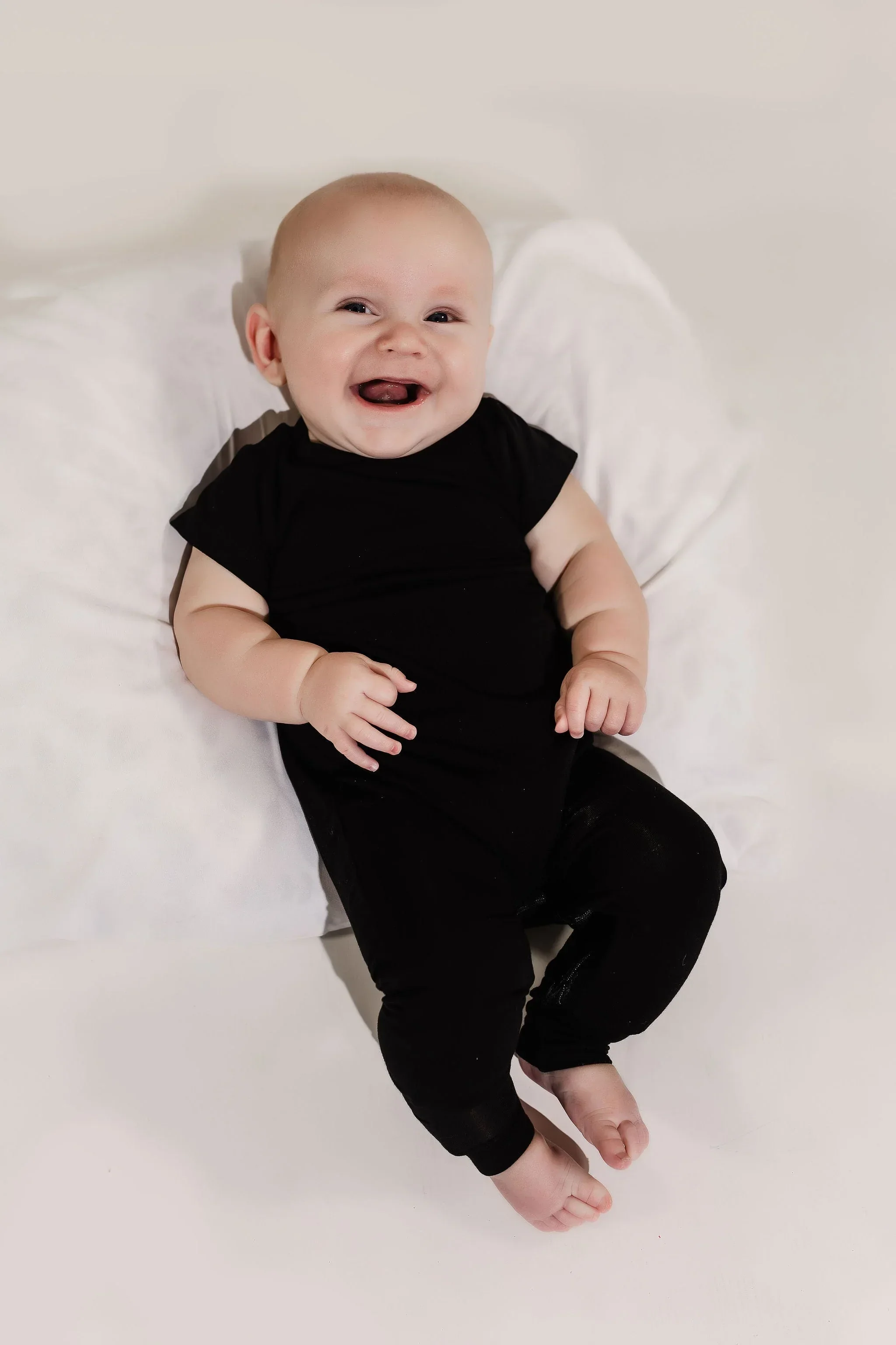 Black Bamboo Lyocell Zip Romper - Image 2