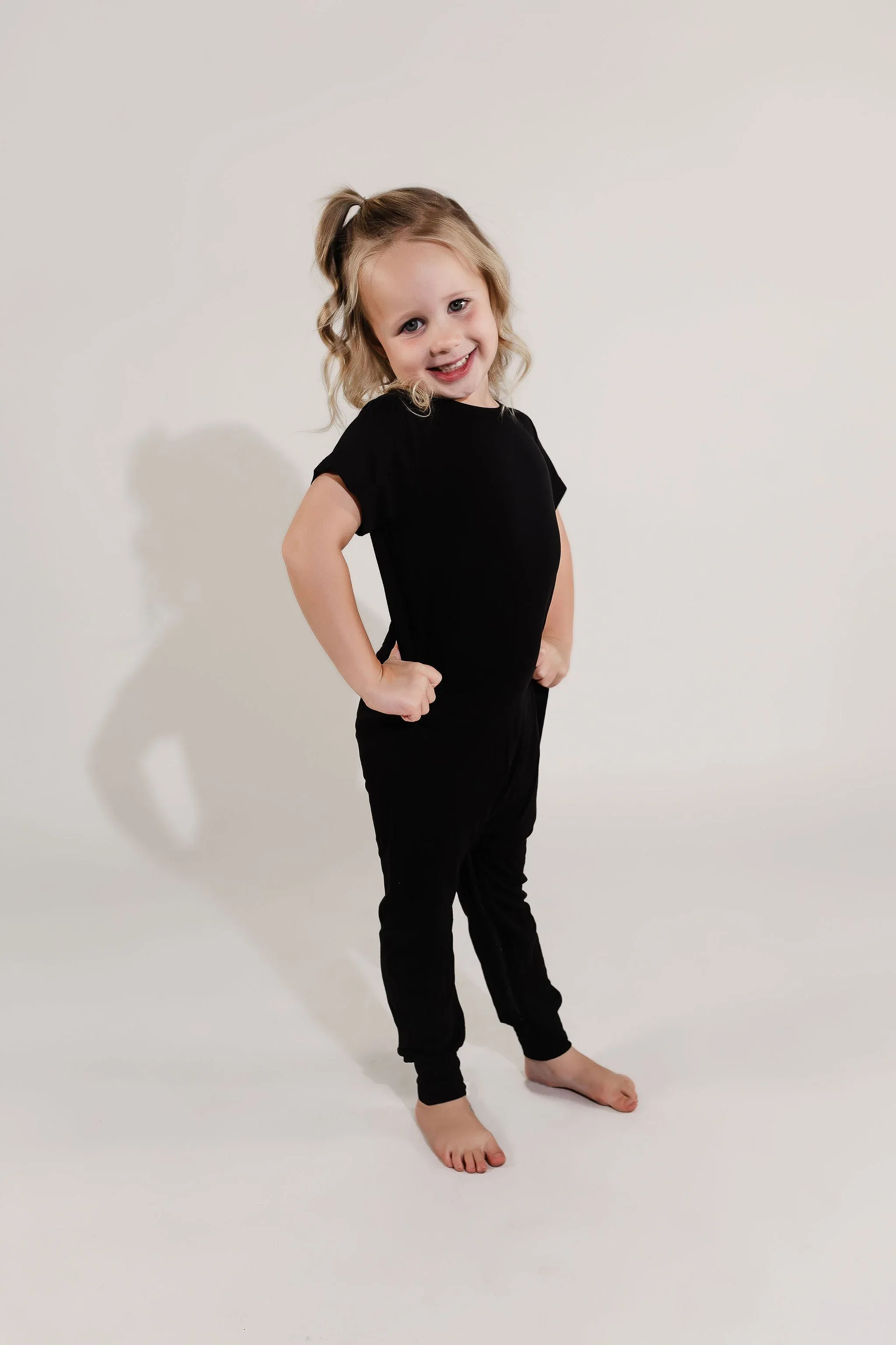 Black Bamboo Lyocell Zip Romper - Image 4