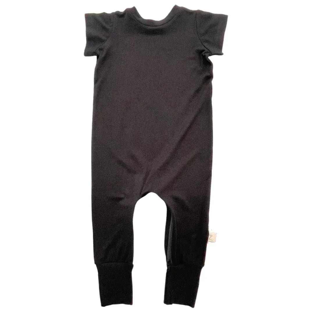 Black Bamboo Lyocell Zip Romper - Image 7