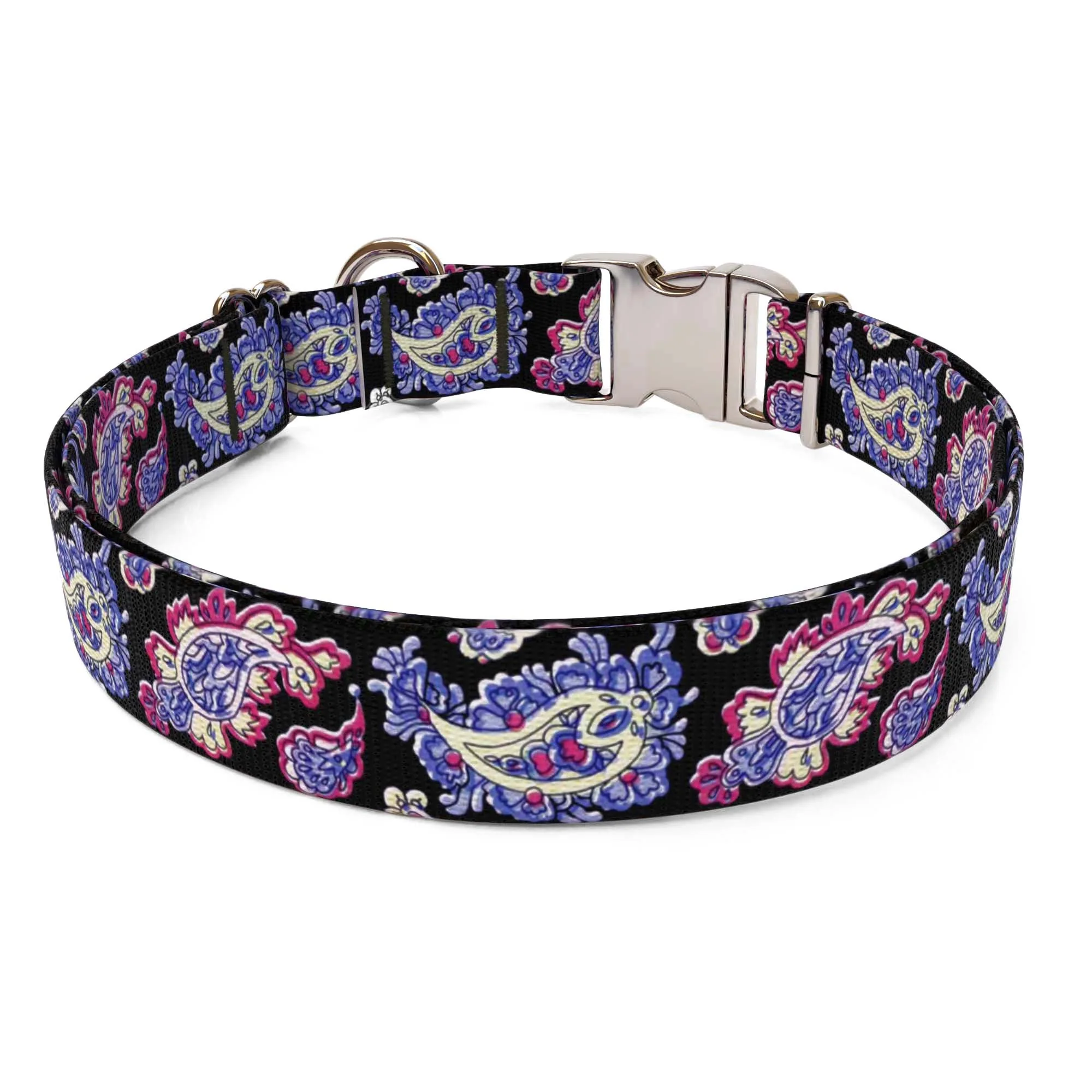 Black Bohemian Paisley Dog Collar - Image 2