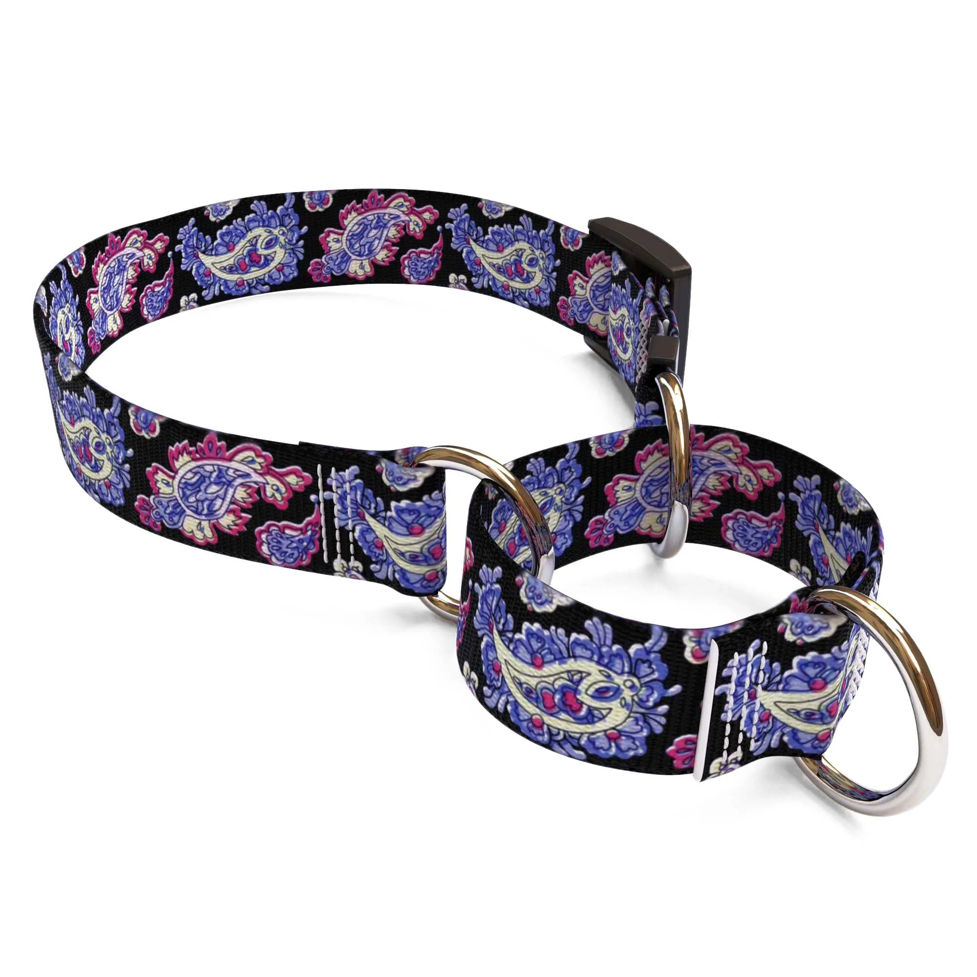 Black Bohemian Paisley Dog Collar - Image 3