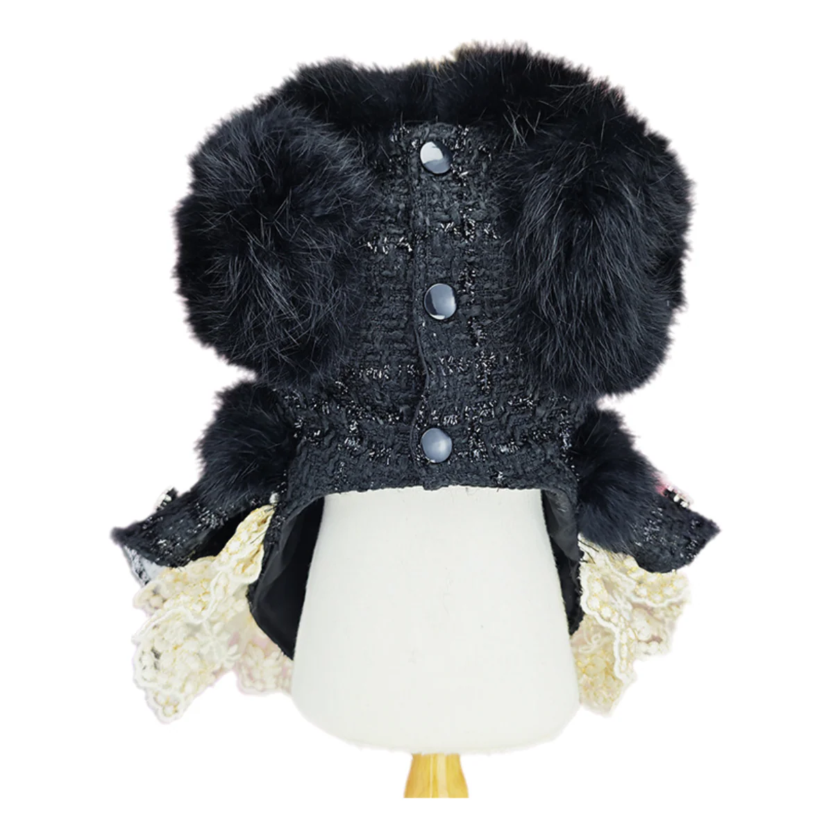 Black Butterfly Embellished Pet Dress Dog Coat - Image 2