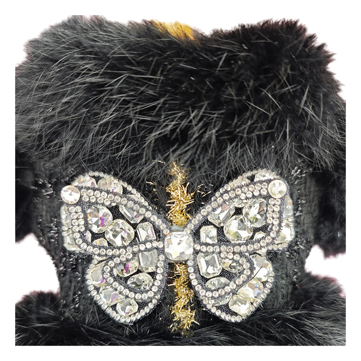 Black Butterfly Embellished Pet Dress Dog Coat - Image 3