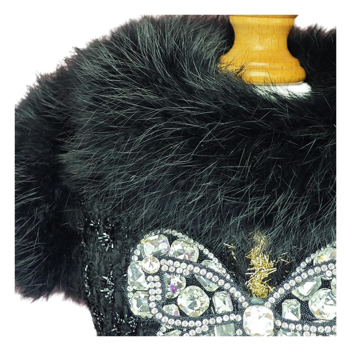 Black Butterfly Embellished Pet Dress Dog Coat - Image 4