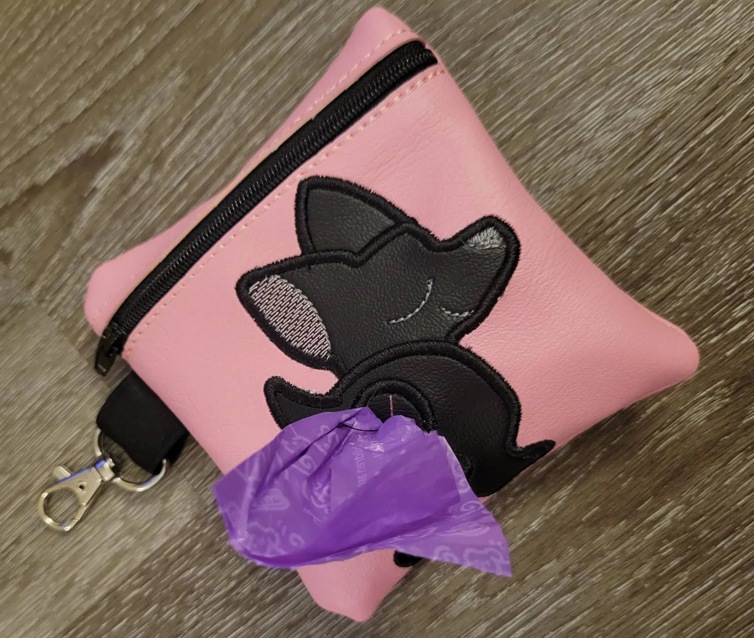 Black Chihuahua Poop Bag Pouch - gift for dog lover - Zipper Bag Holder- Gift for Dog Walker - veterinarian - dog breed - dog groomer - Image 2