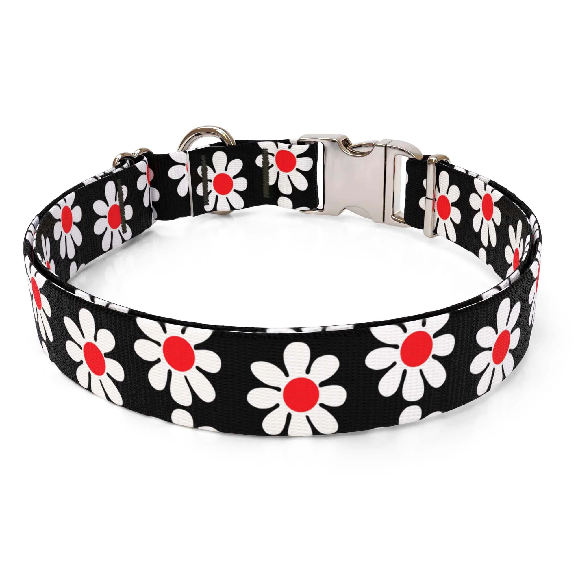 Black Daisy Dog Collar - Image 2