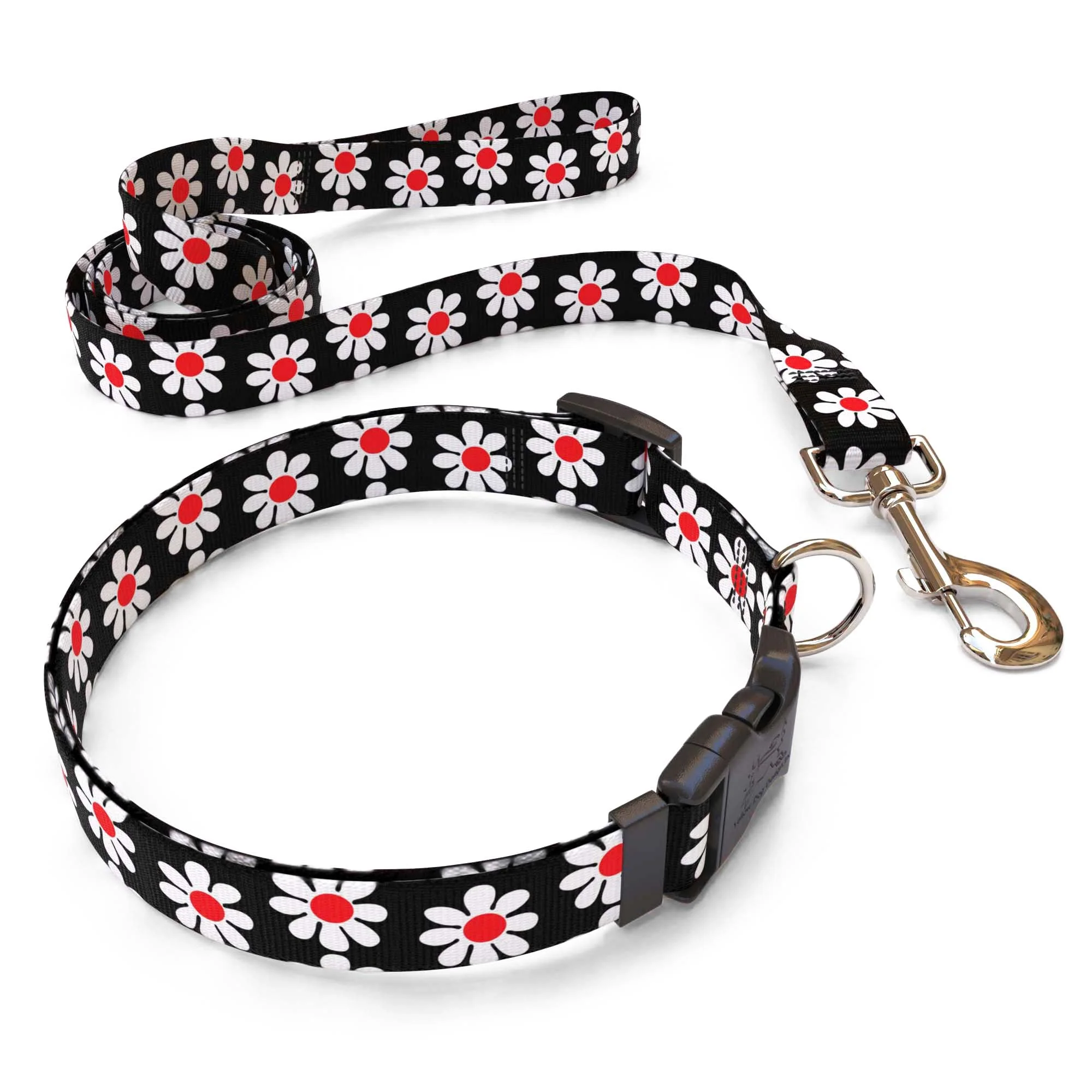 Black Daisy Dog Collar - Image 4