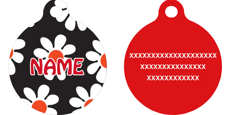 Black Daisy HD Dog ID Tag - Image 2