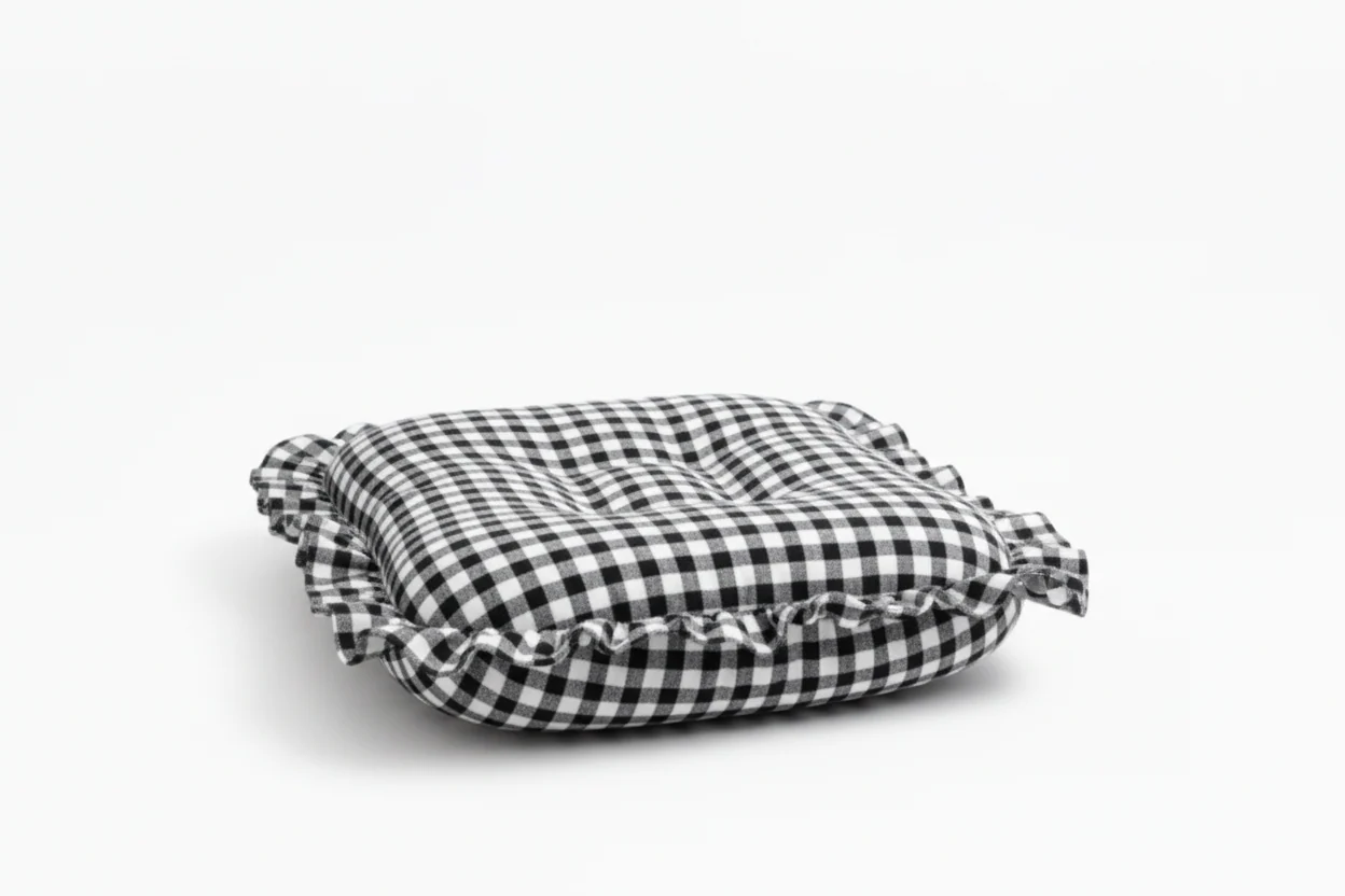 Black Gingham Ruffle Baby Lounger Cover - Image 2