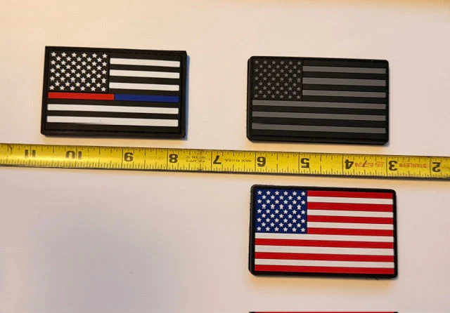 Black/Grey US American Flag Patch - Heavy Duty PVC/Rubber - Image 5