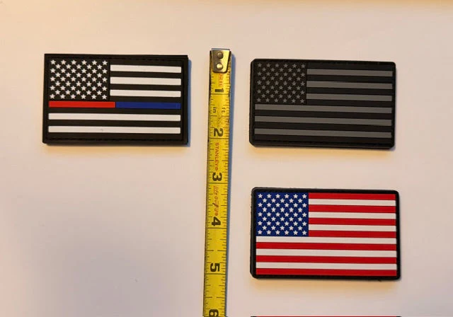 Black/Grey US American Flag Patch - Heavy Duty PVC/Rubber - Image 6