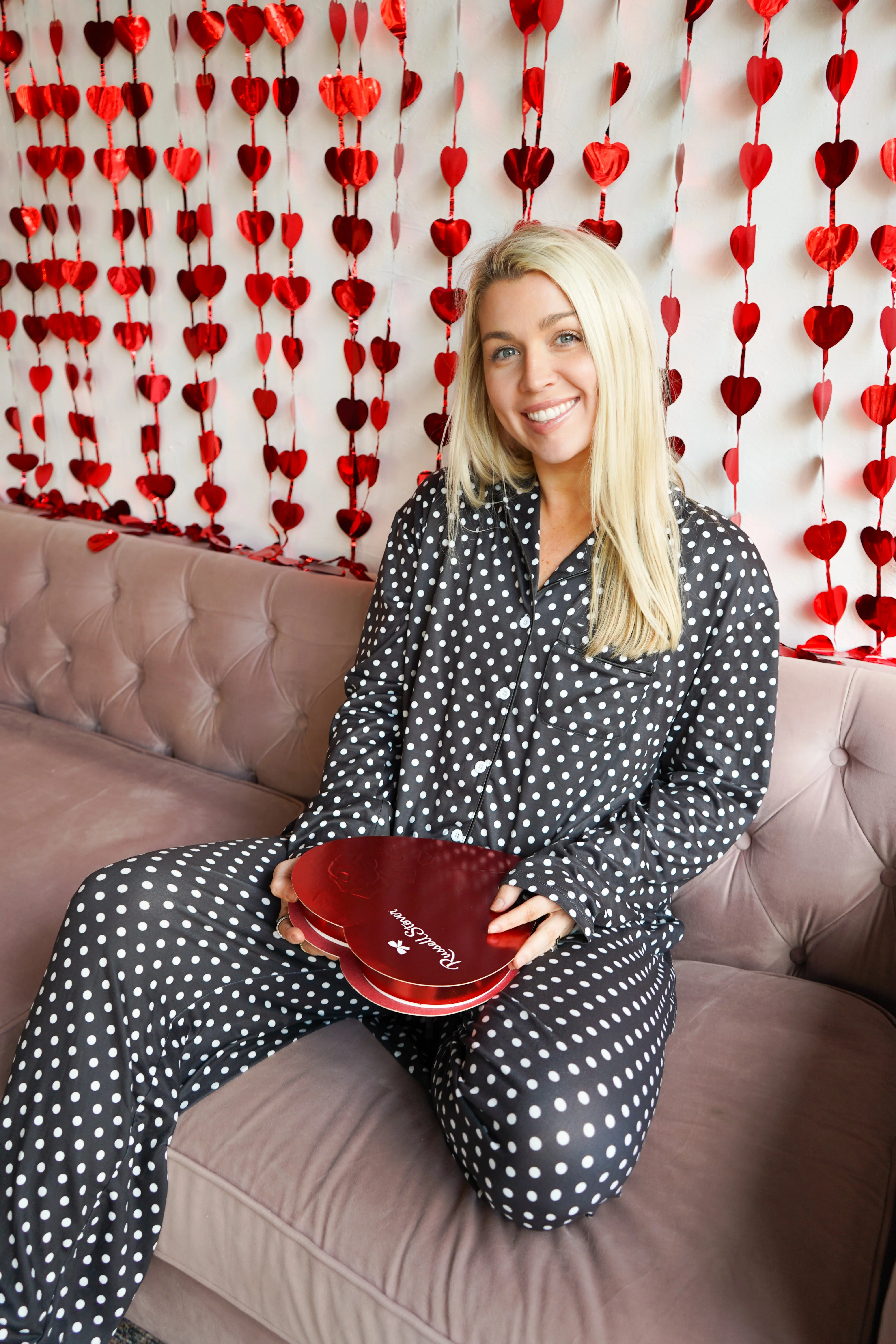 Black Polka Dot - Long Pajama Set - Image 2