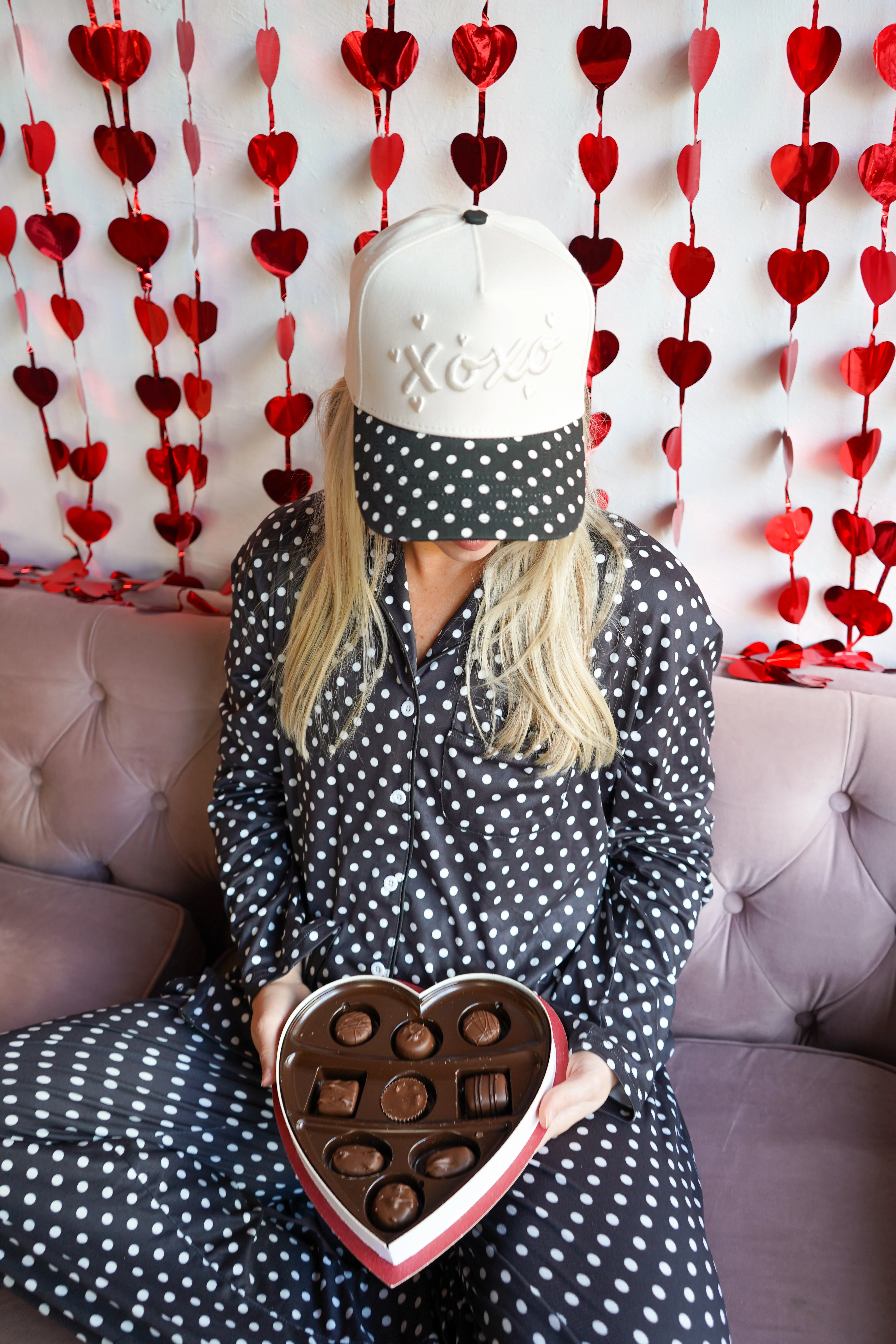 Black Polka Dot - Long Pajama Set - Image 4