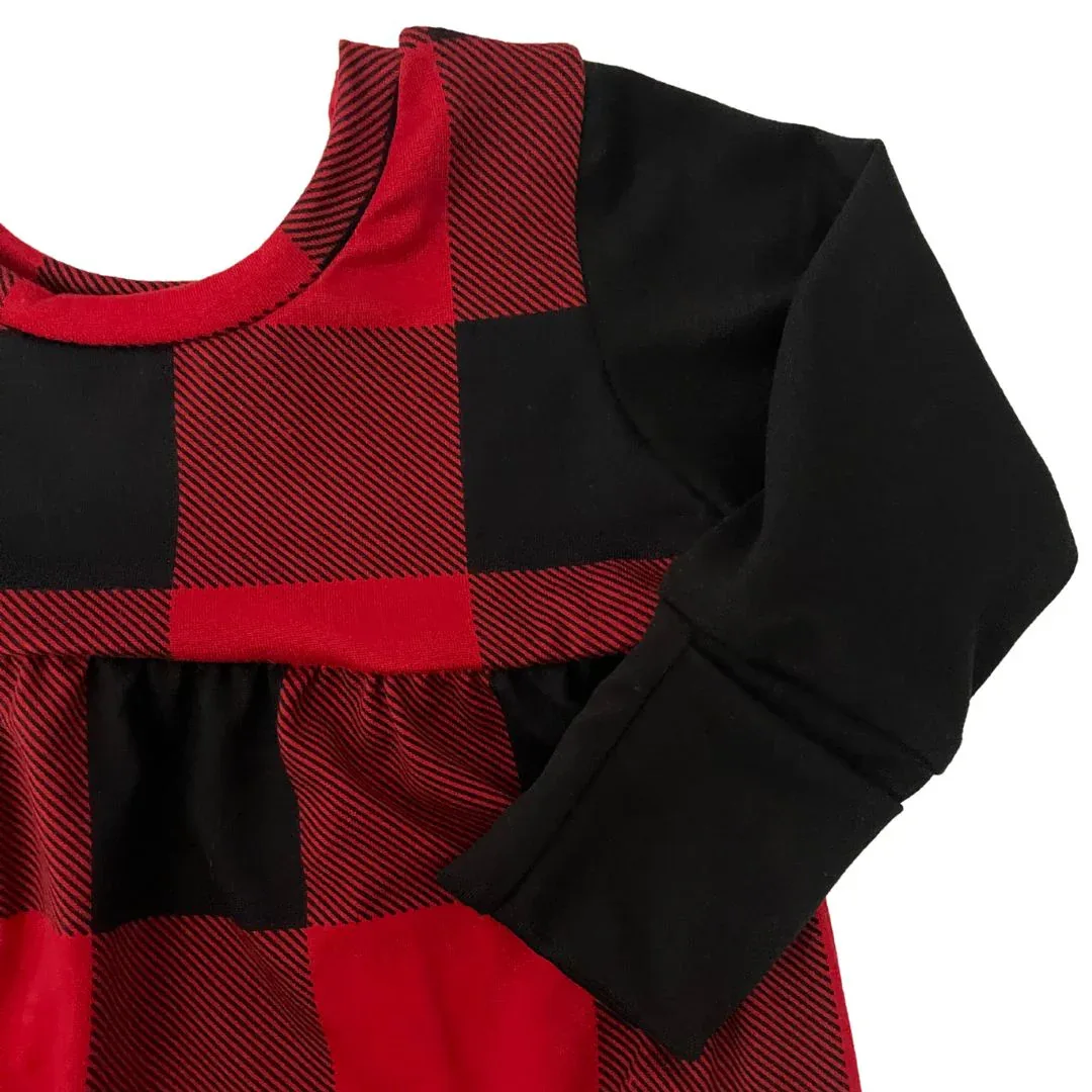 Black/Red Buffalo Plaid BUBBLE Zip Romper - Image 2