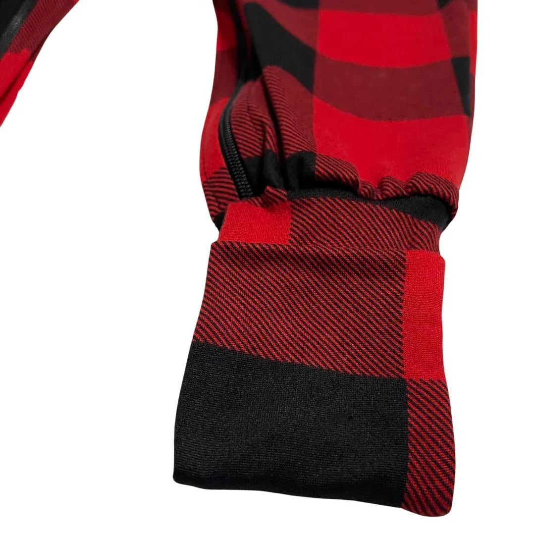 Black/Red Buffalo Plaid BUBBLE Zip Romper - Image 4
