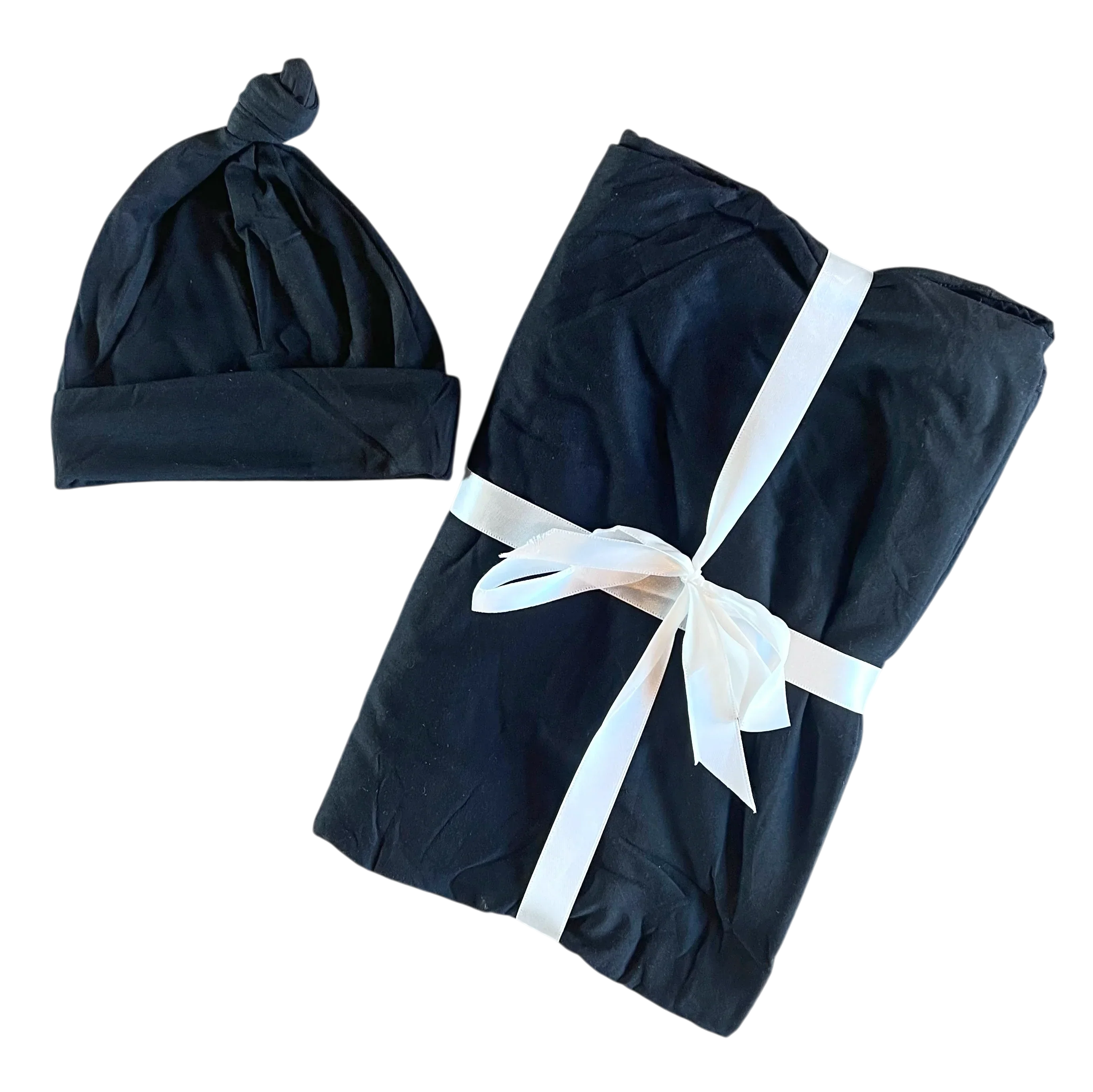Black Swaddle + Hat Set - Image 2