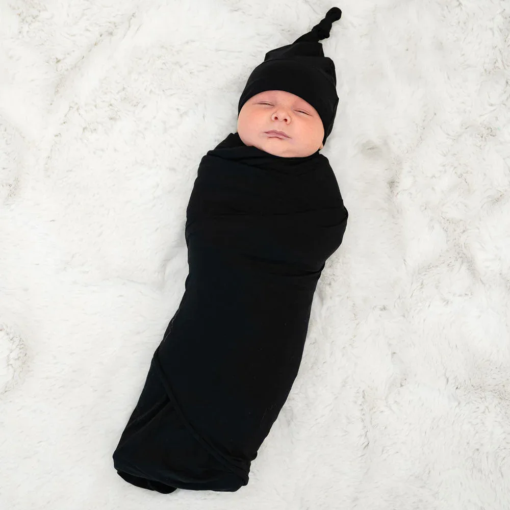 Black Swaddle + Hat Set - Image 3