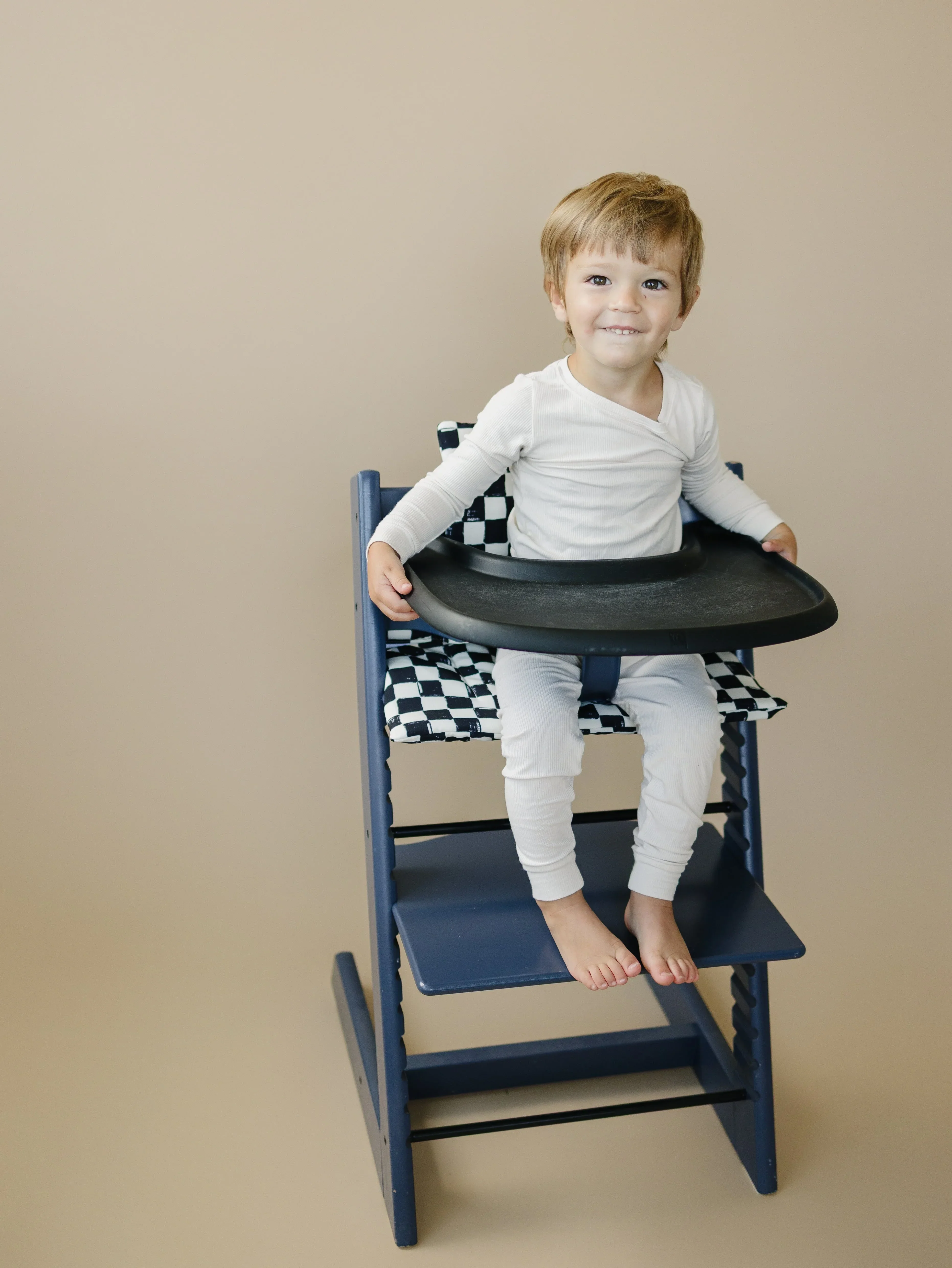 Black & White Checkered Cushion for the Stokke Tripp Trapp Highchair - Image 7
