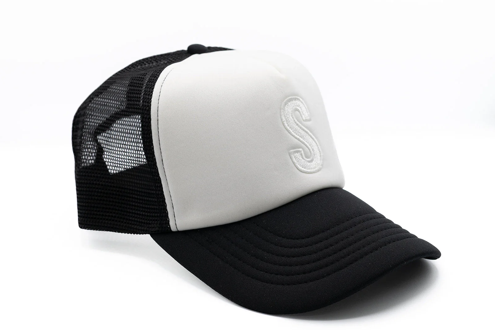 Black & White Letter Trucker Hat - Image 2