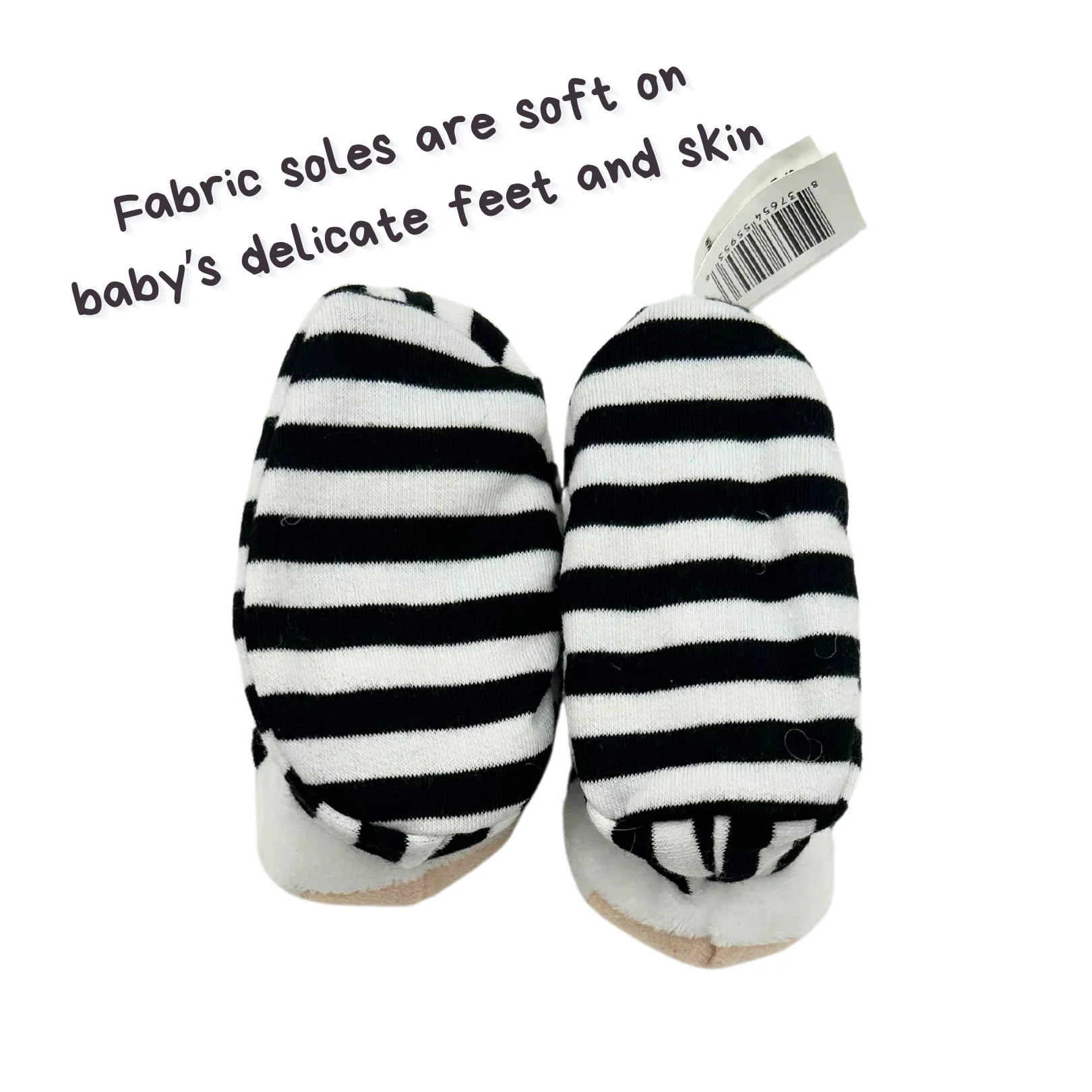 Black & White Pair of Panda Baby Booties with Rattle - Image 7