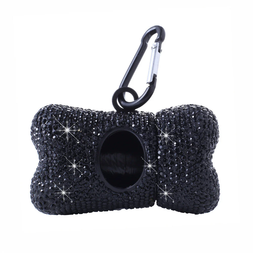 Bling Dog Poop Bag Holder – Crystal Bone Dispenser - Image 3