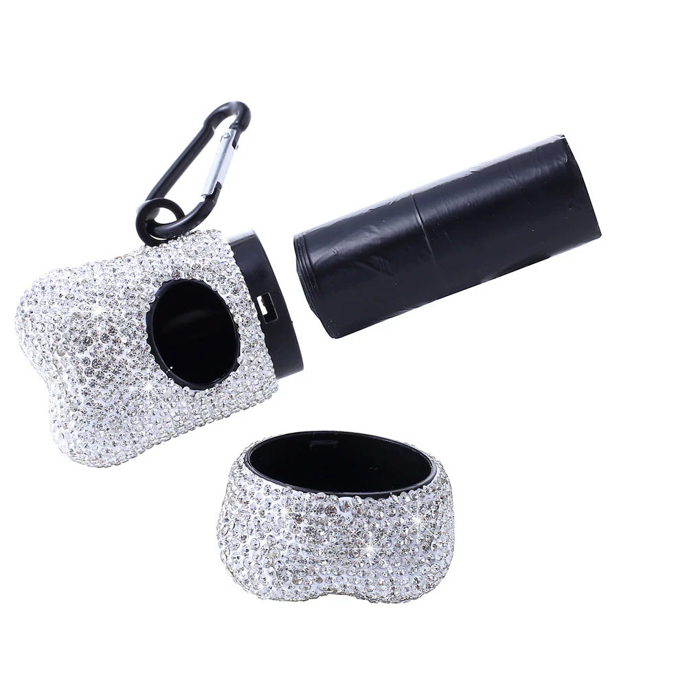 Bling Dog Poop Bag Holder – Crystal Bone Dispenser - Image 5