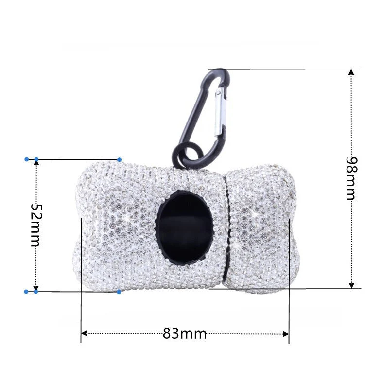 Bling Dog Poop Bag Holder – Crystal Bone Dispenser - Image 6