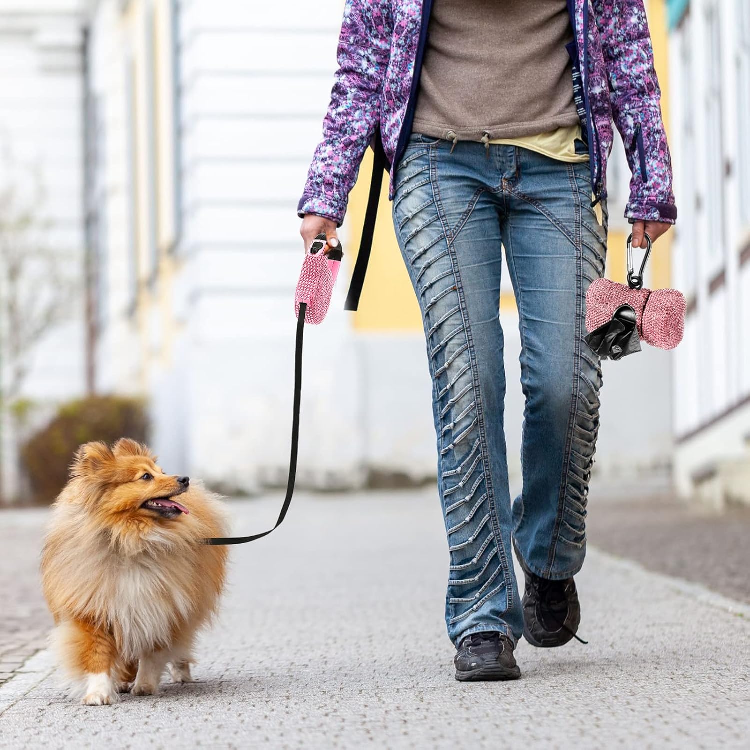Bling Retractable Dog Leash – 9.8feet Crystal Design - Image 4