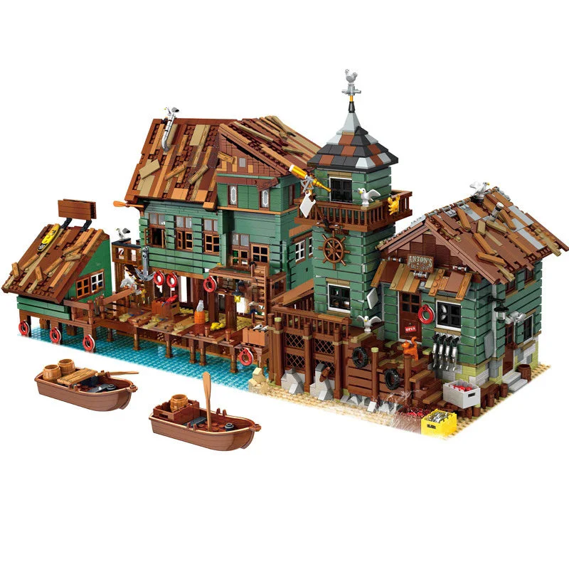 Blocks Bricks Old Fishing House Series Captain's Wharf Toys For Kids Christmas Gifts - Image 4