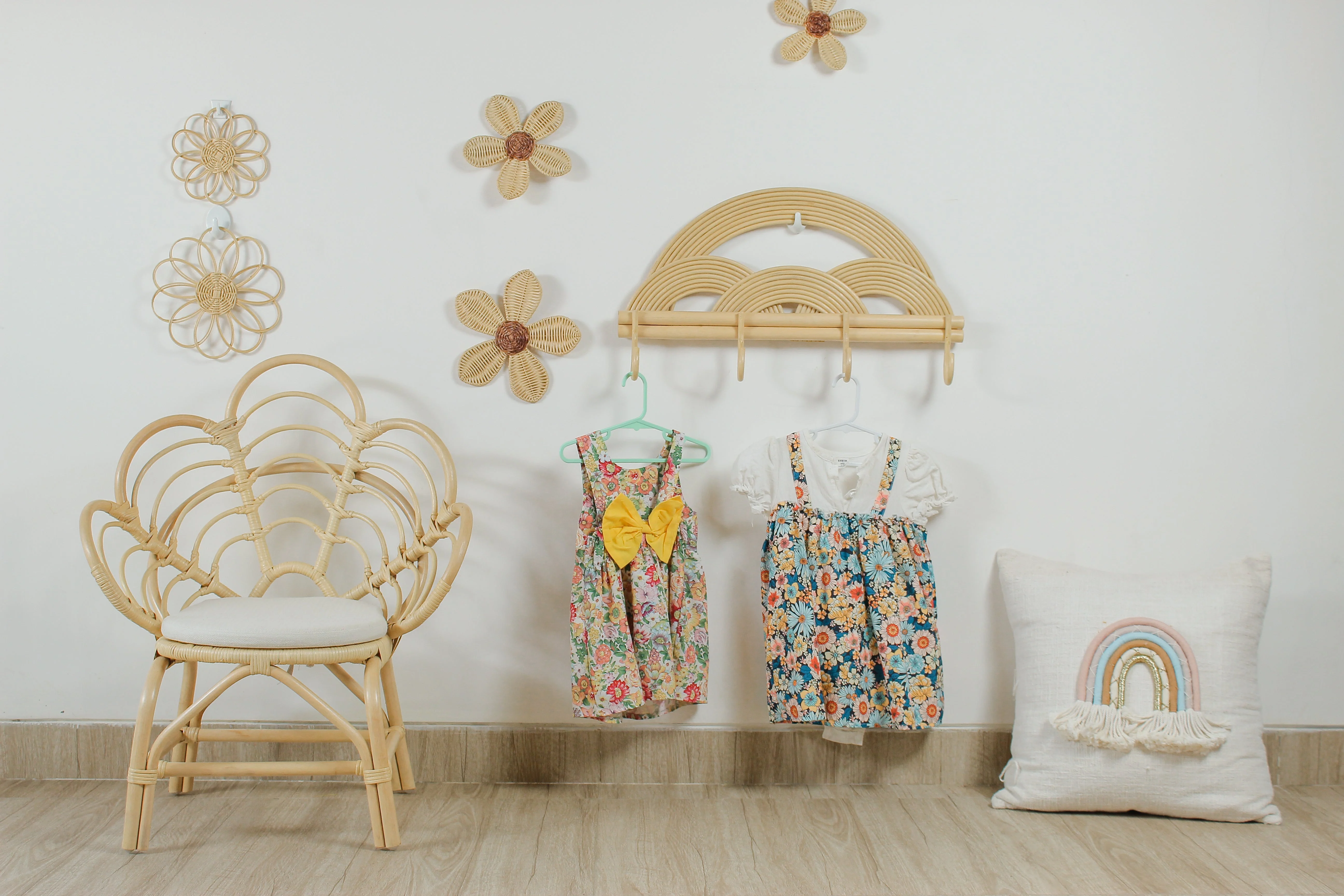Blossom Dreams Girls Bedroom Rattan Decorative Flower Chair - Image 3