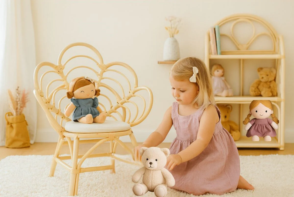 Blossom Dreams Girls Bedroom Rattan Decorative Flower Chair - Image 5