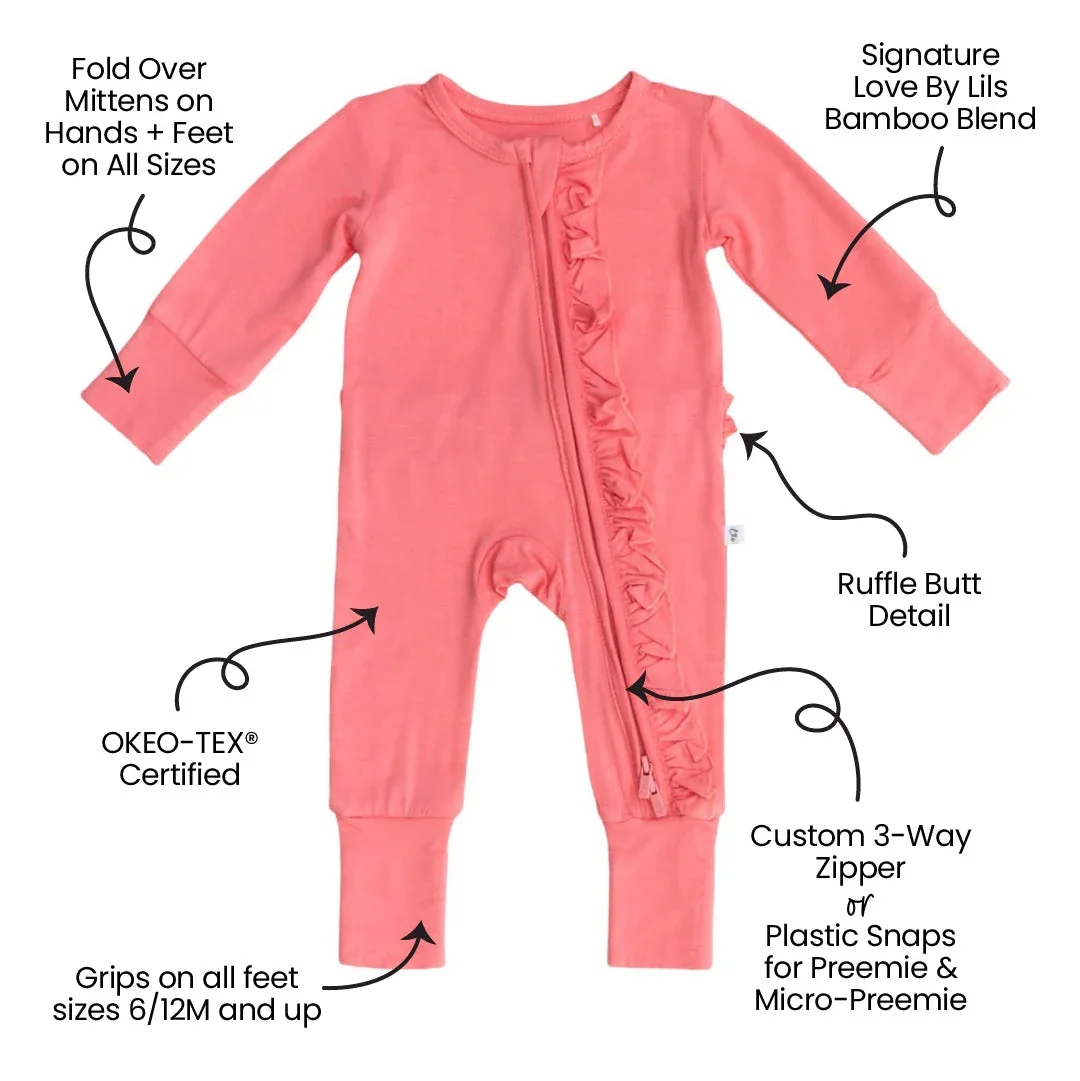 Blossom Solid Bamboo Ruffle Convertible Footie - Image 2