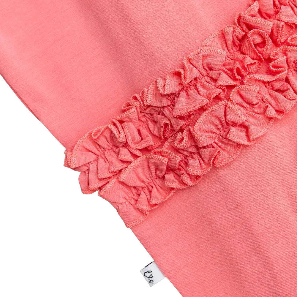 Blossom Solid Bamboo Ruffle Convertible Footie - Image 5