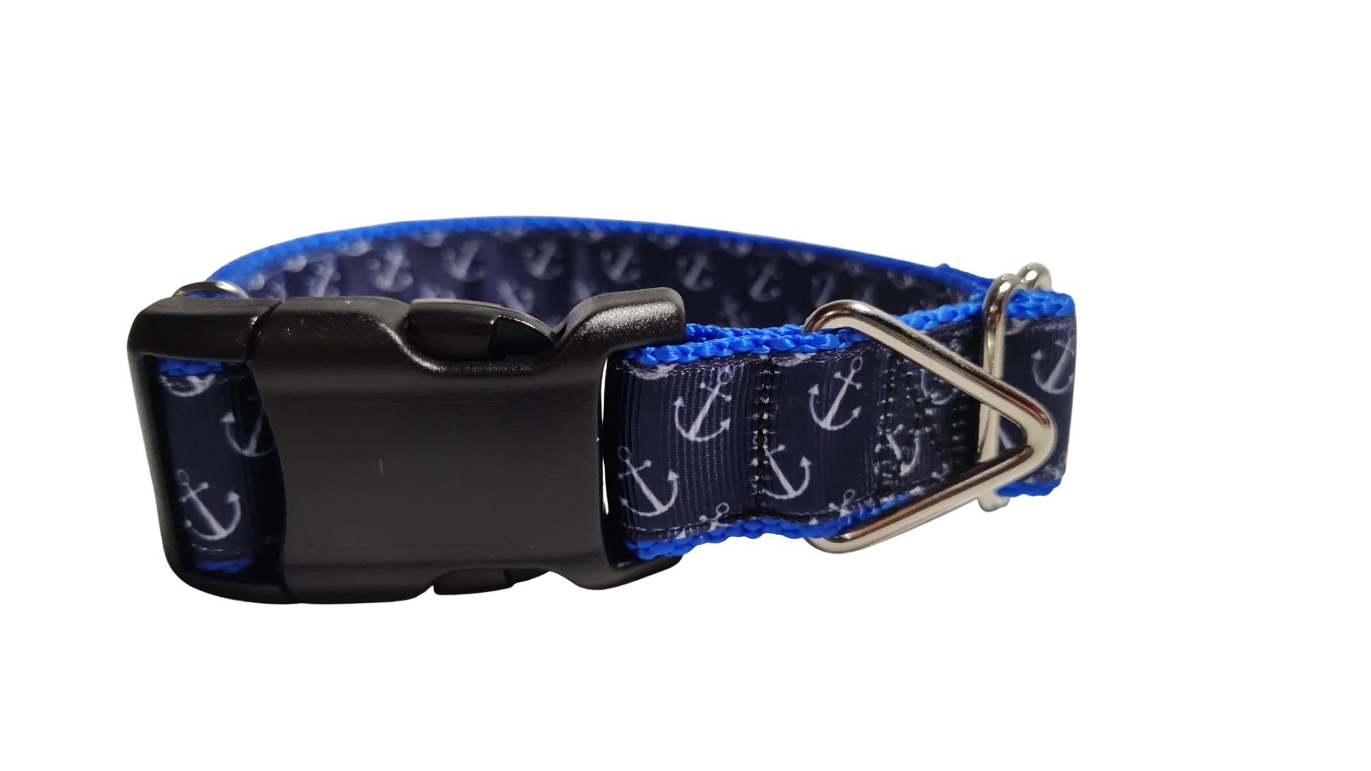 Blue Anchors Nylon Dog Collar - Image 2