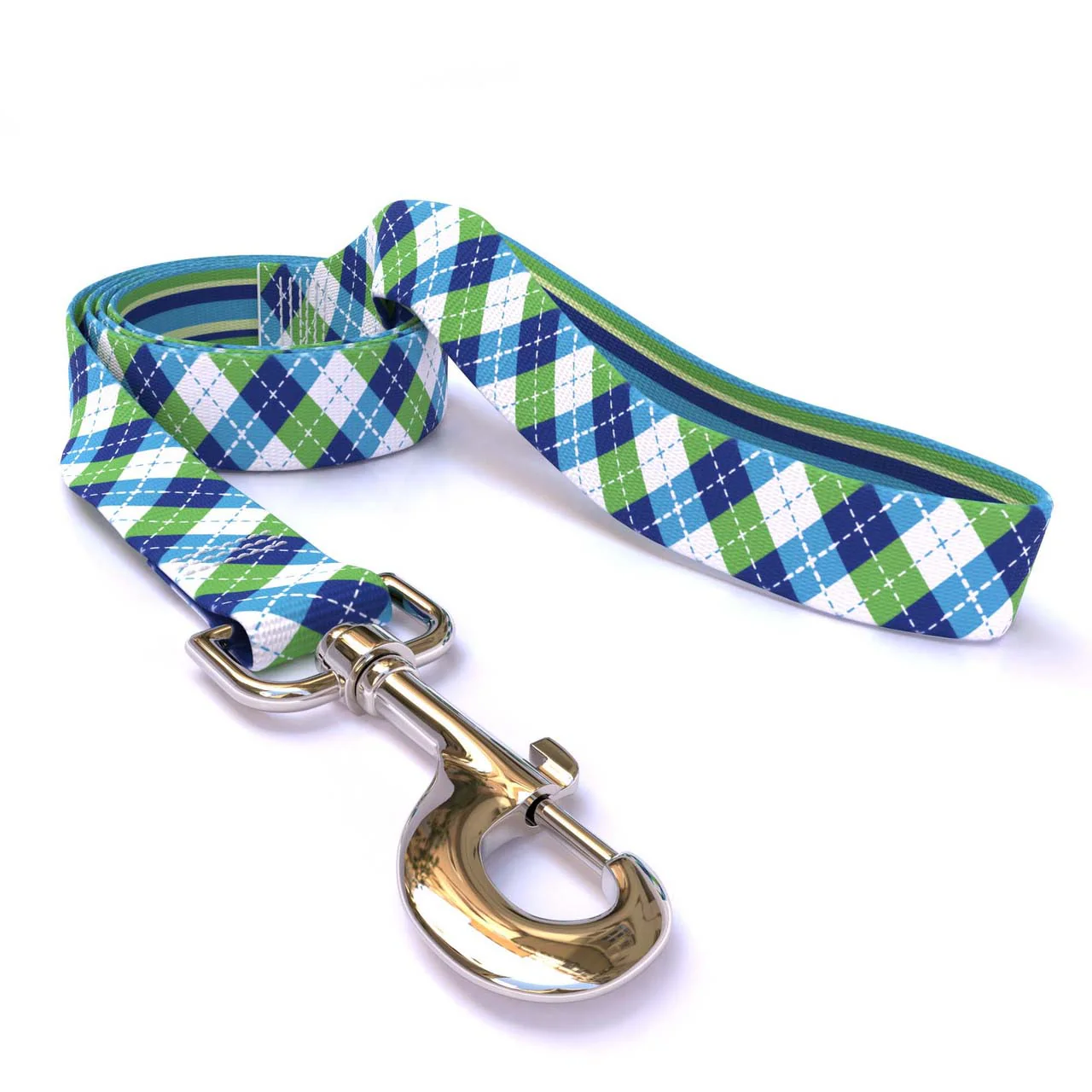 Blue and Green Argyle Dog Leash - Image 2