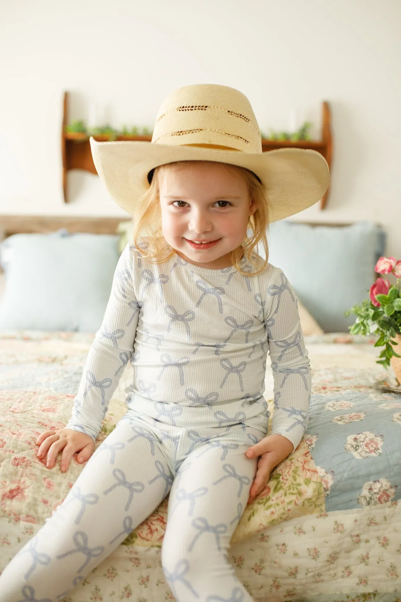 Blue Belle 2pc Ribbed Bamboo Pajamas - Image 10