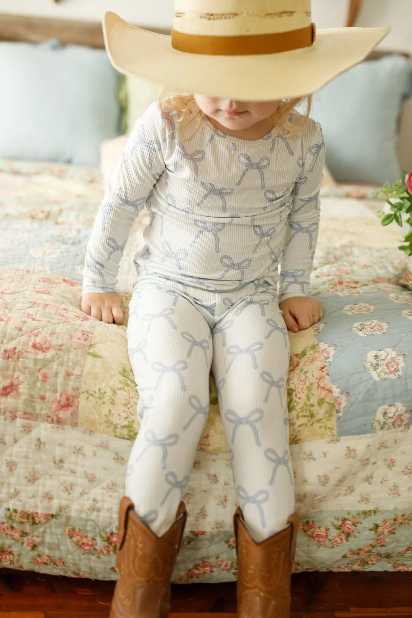 Blue Belle 2pc Ribbed Bamboo Pajamas - Image 14