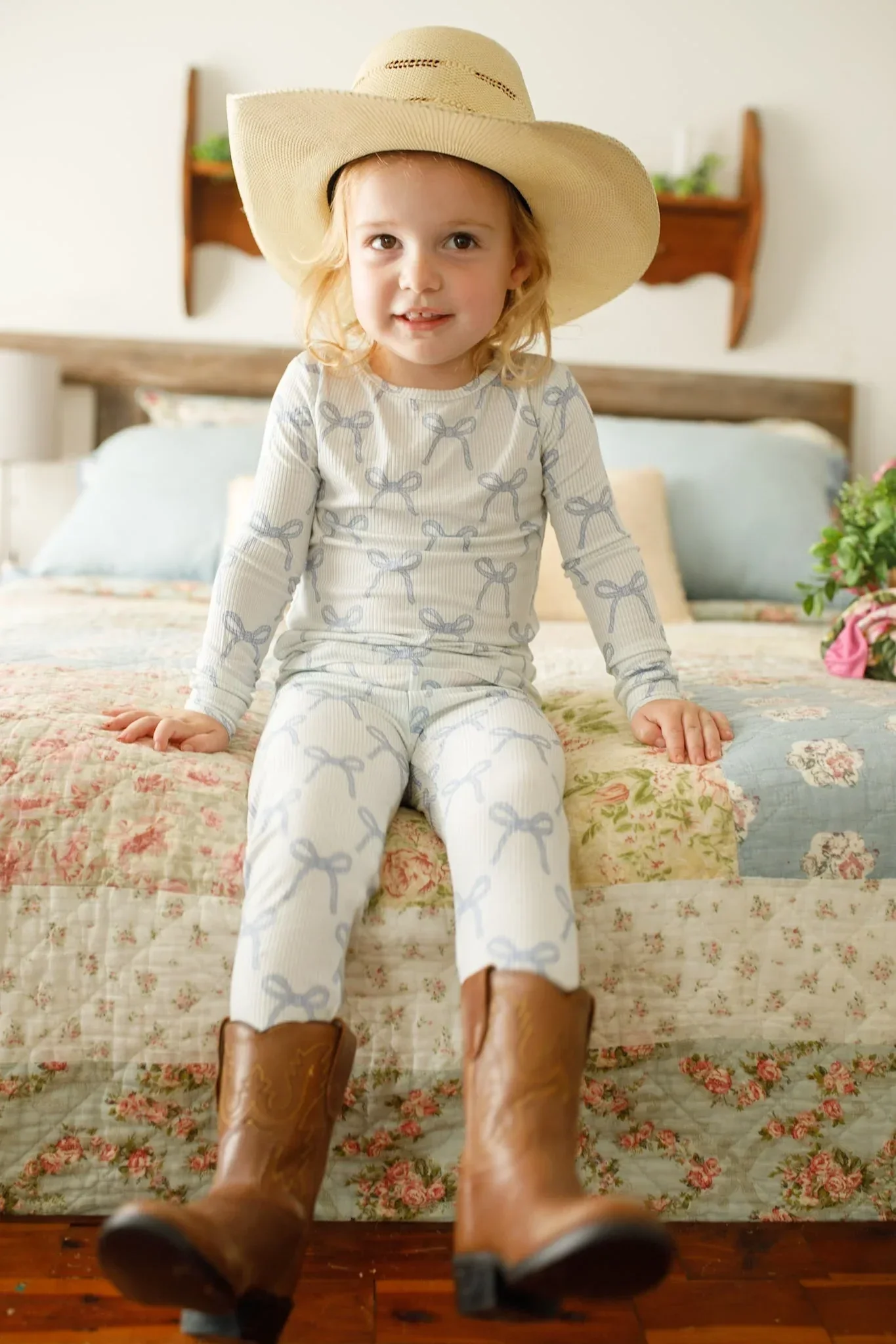Blue Belle 2pc Ribbed Bamboo Pajamas - Image 16